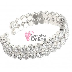 Bratara eleganta de mana BRM000 Argintie cu cristale - 2 randuri 